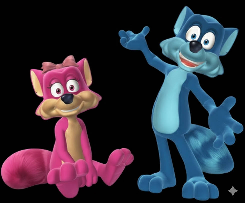 Pink Racoon Cos Rusty Raccoon and Rosy Raccoon (Blue and Pink) by RatchetCat95 on ...