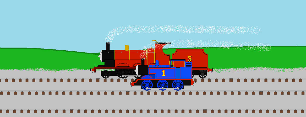 Thomas and James Racing by TheRedJ50 on DeviantArt