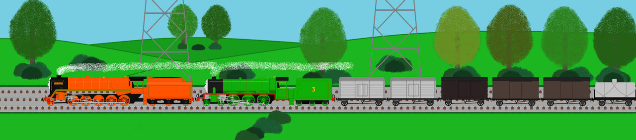 Strong Engines Double Heading by TheRedJ50 on DeviantArt