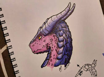 A dragon portrait! This time PURPLE!