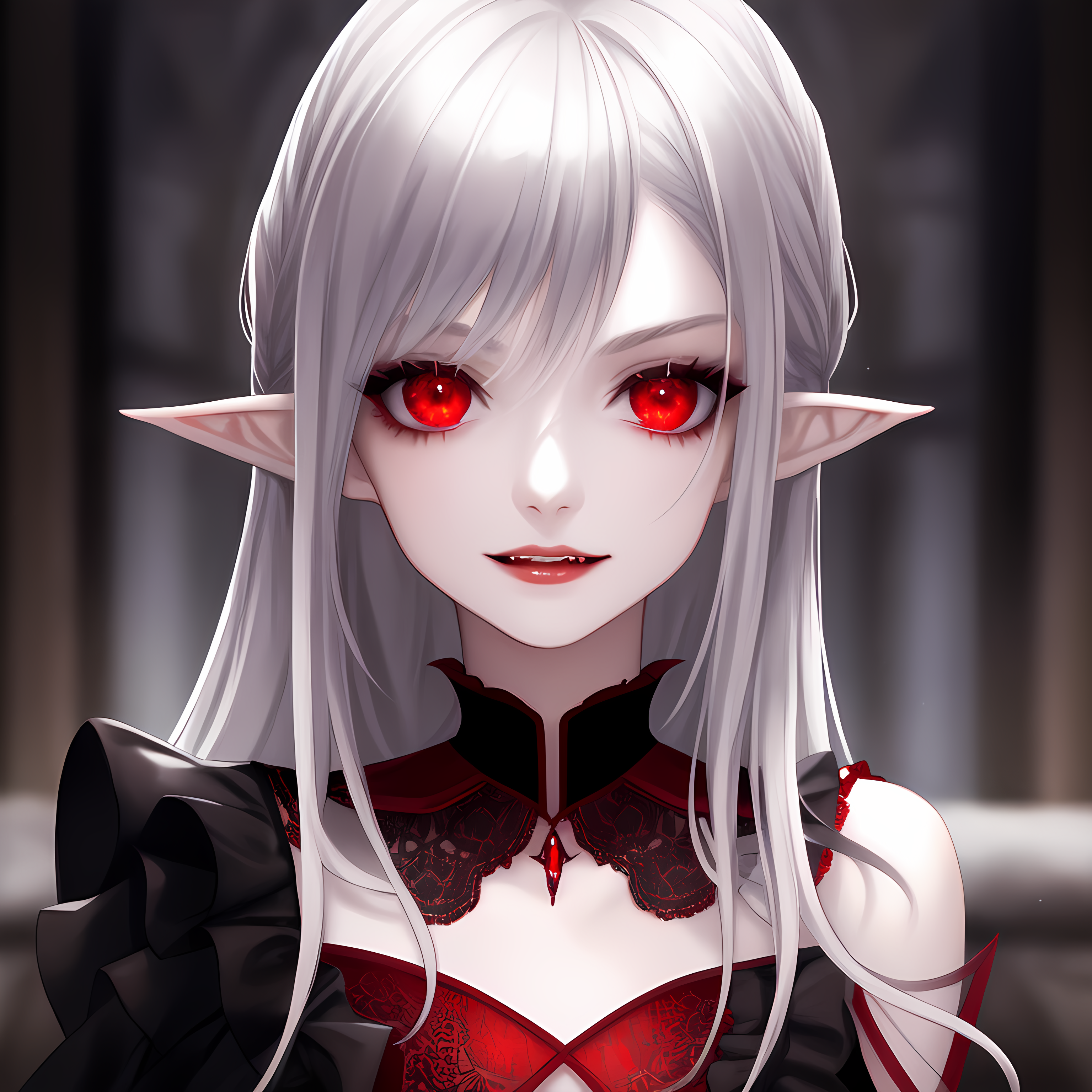 portrait of beautiful darkness witch 3D anime girl,, Stable Diffusion