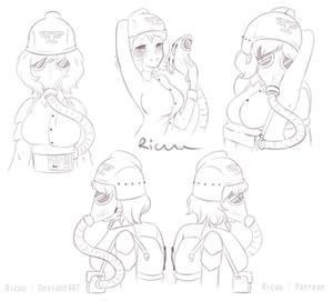 .: Soldier Girl | Sketch Sheet Commission :.