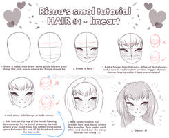 .: Smol Tutorial - HAIR #1 - lineart :.