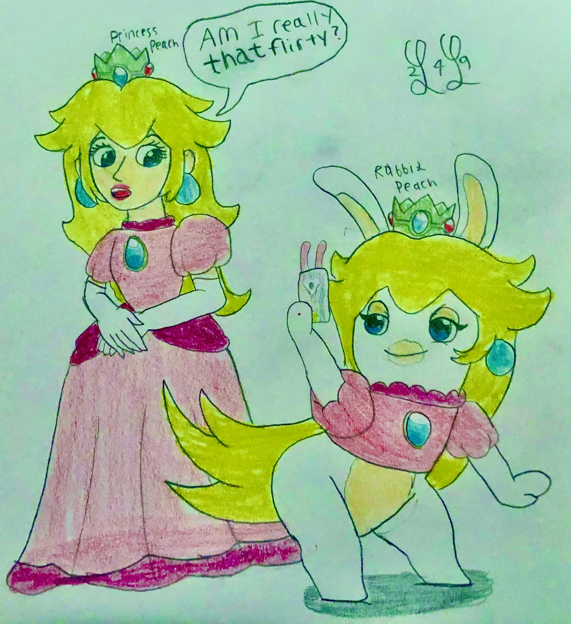 Primcess Peach Rabbid Princess Peach and Rabbid Peach by LugiaLover249 on DeviantArt