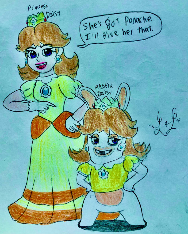 Princess Daisy and Rabbid Daisy by LugiaLover249 on DeviantArt