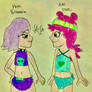 Ami Onuki and Yumi Yoshimura in their bikinis