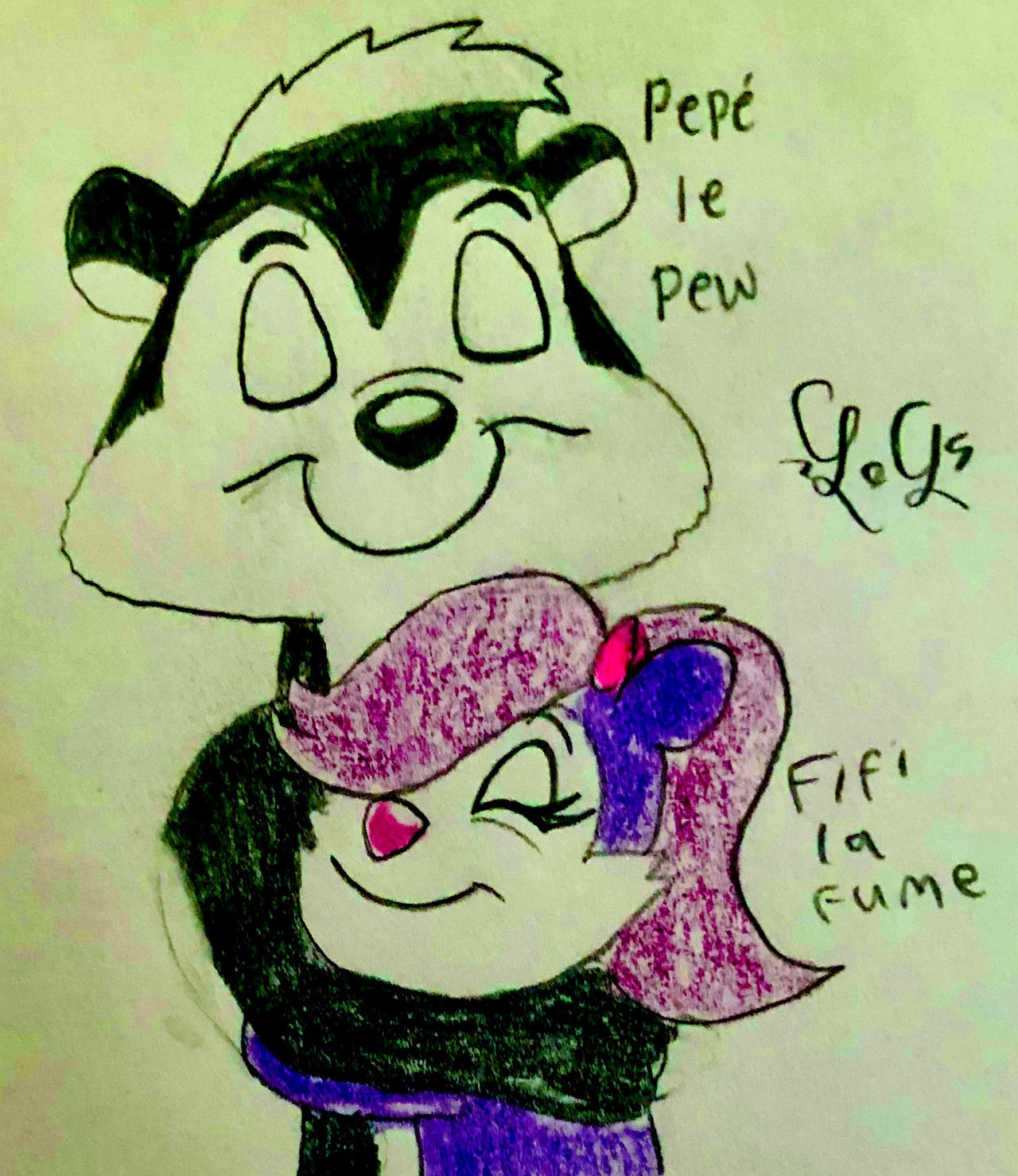 Pepe and Fifi hug wholesomely by LugiaLover249 on DeviantArt