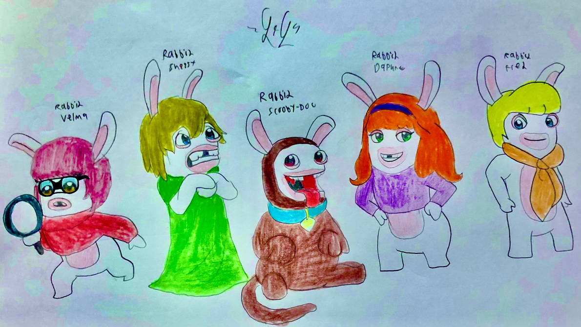 The Mystery Gang as Rabbids by LugiaLover249 on DeviantArt