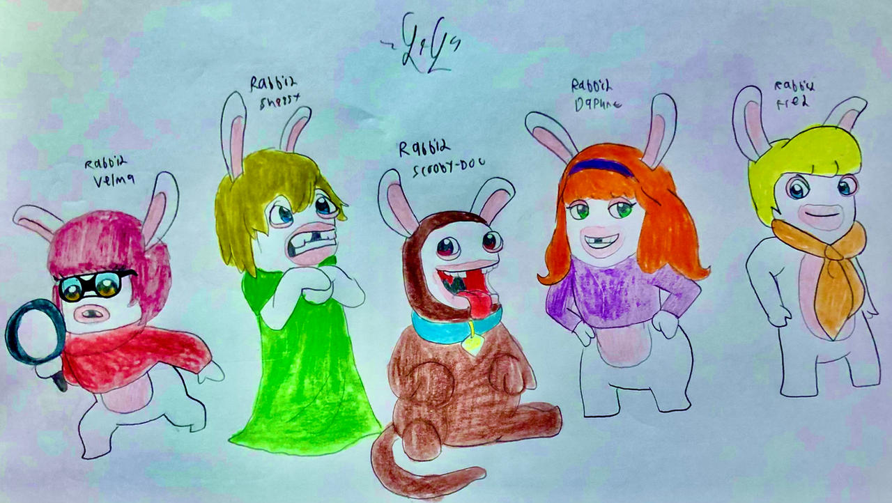 The Mystery Gang as Rabbids by LugiaLover249 on DeviantArt