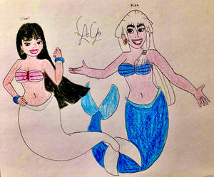 Chel and Kida as mermaids