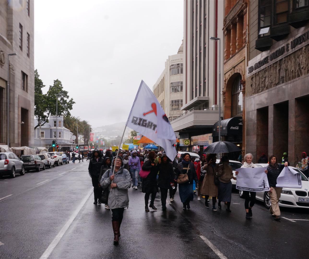 Wet in Darling Street - UAC March, Cape Town