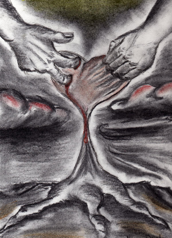 Heart Ripping Apart the ripped apart heart by ninchik on DeviantArt
