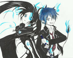 Black Rock Shooter and Rin Okumura