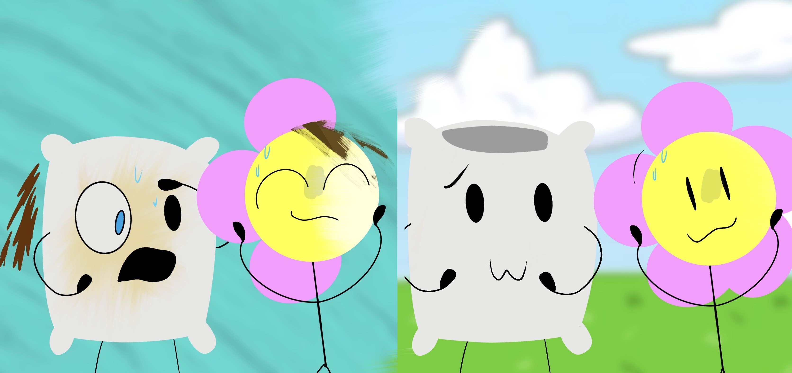 A bfdi tf! (Pillow and flower tf tg) by Aquietartist on DeviantArt