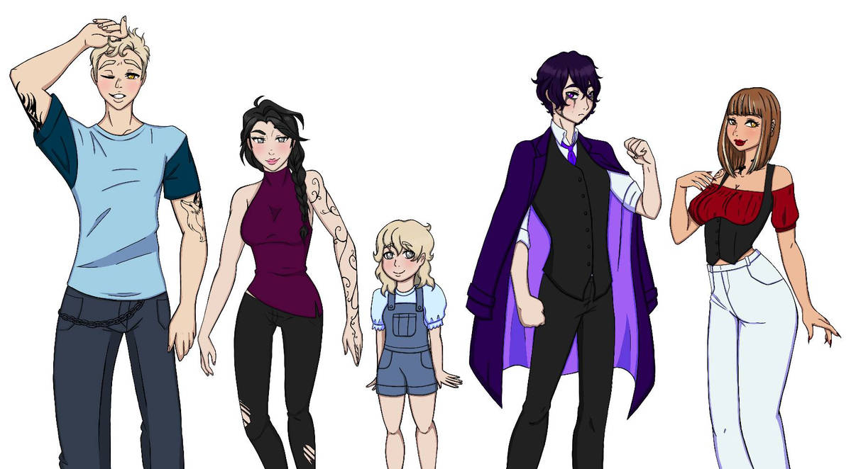 RP character line up by NiquaPup on DeviantArt