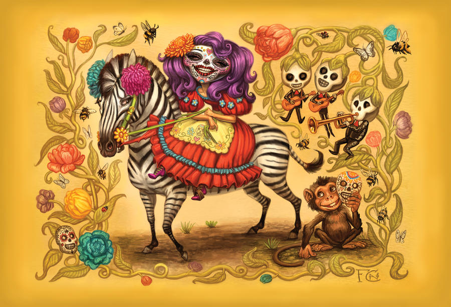 Day of the Dead Postcard by feliciacano Day of the Dead Postcard by feliciacano