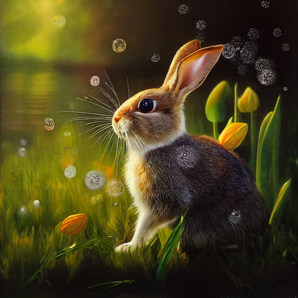 Multicolor Rabbit In Spring Water Particles Rabbit In Spring Garden by mimitina on DeviantArt