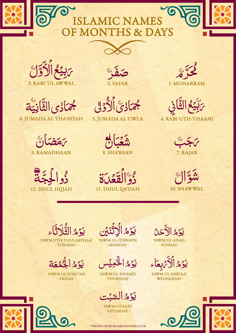 Arabic Months and Days