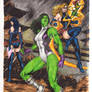 She Hulk , Ms.Marvel , Psylocke and Phoenix