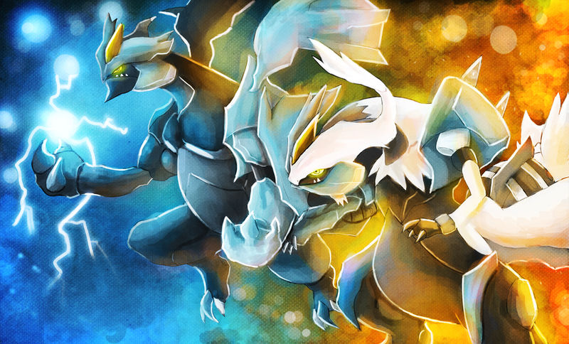 reshiram, zekrom, kyurem, black kyurem, and white kyurem (pokemon)