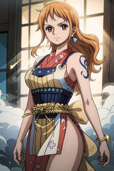 Onigashima Outfit Nami (One Piece) AI Image