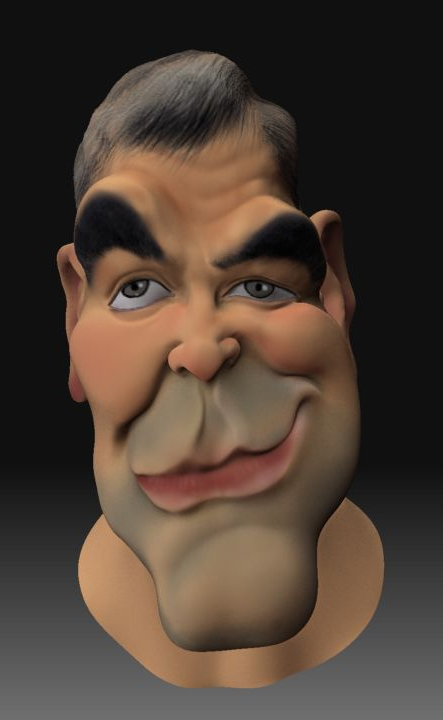 george clooney 3d caricature