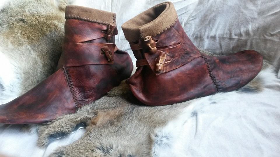 Brown viking boots
