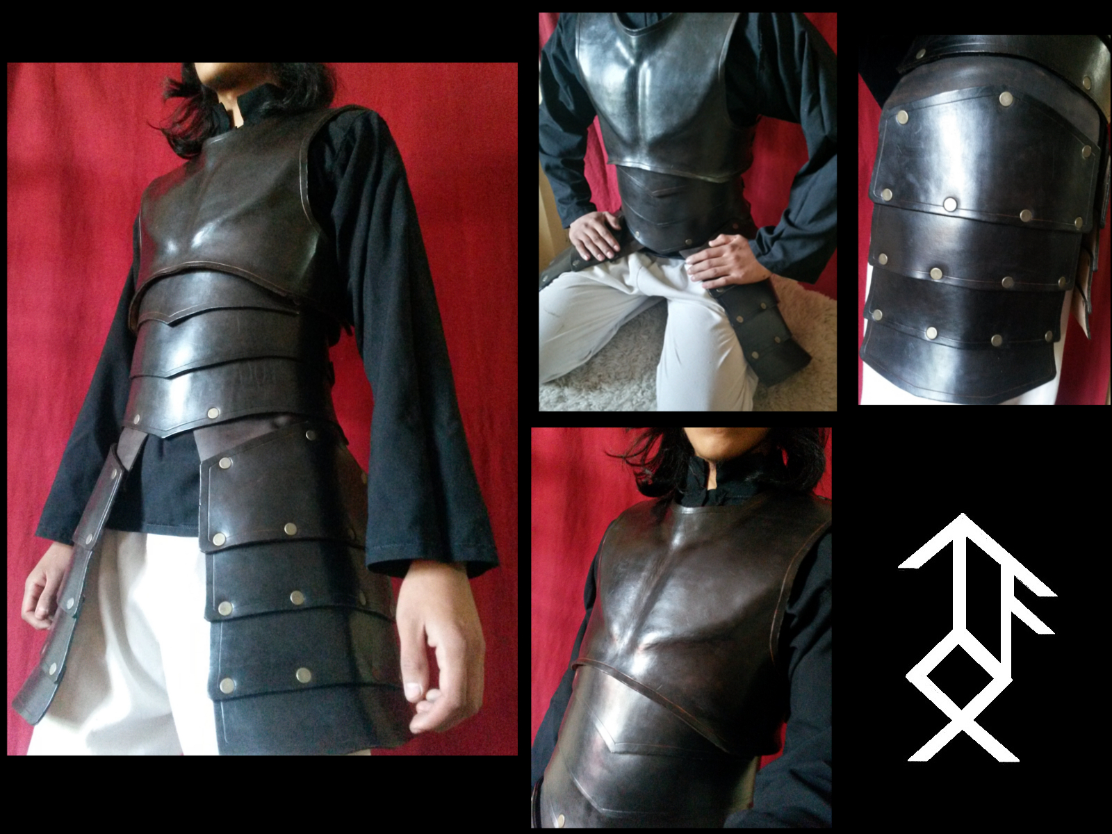 Black leather armor