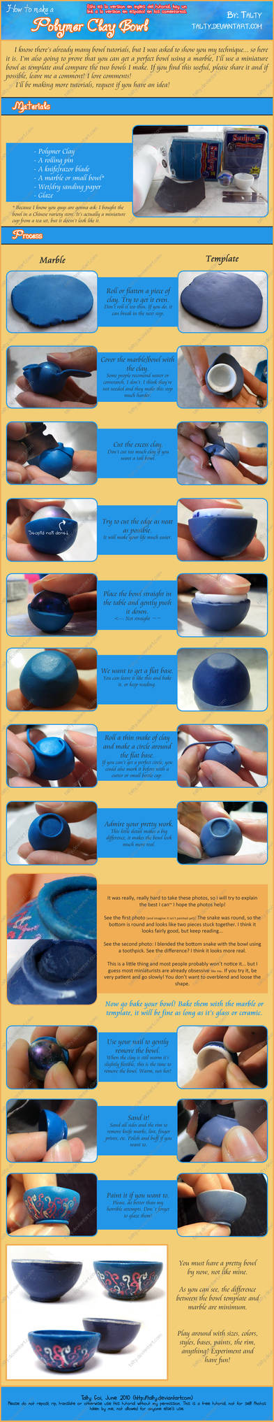 Polymer Clay Bowl Tutorial by Talty