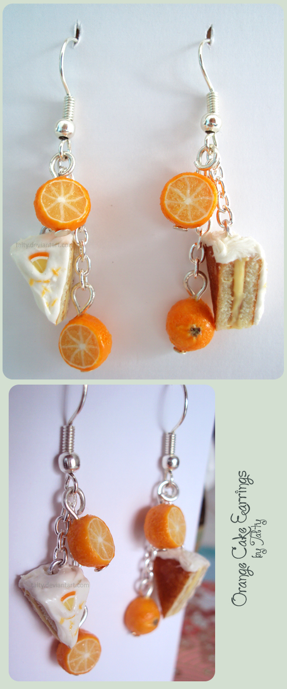 Orange Cake Earrings