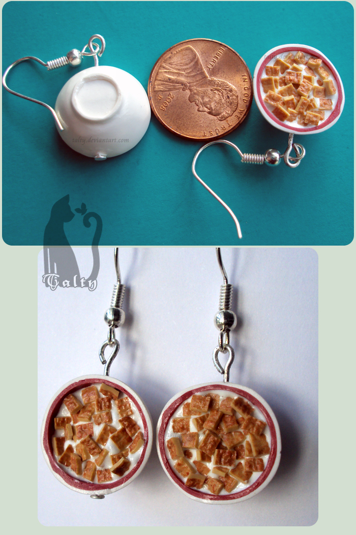 Polymer Clay Cinnamon Life Bowl Earrings