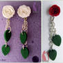 Polymer Clay Chain Roses Earrings