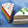 Polymer Clay Lime and Rainbow Cake