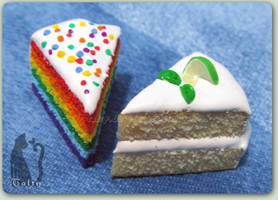 Polymer Clay Lime and Rainbow Cake
