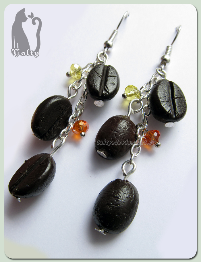 Polymer Clay Coffee Bean Earrings