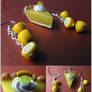 Polymer Clay Lemon Pie Earrings and Pendant