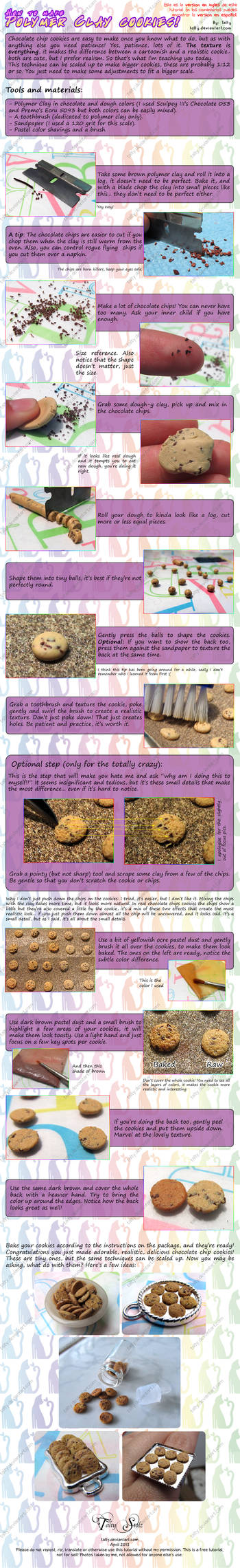 Polymer Clay Chocolate Chip Cookies Tutorial by Talty