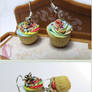 Rainbow Cupcake Earrings Polymer Clay