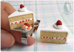 Handmade Strawberry Shortcake Pendant and Ring set by Talty