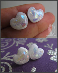 Opal heart earrings