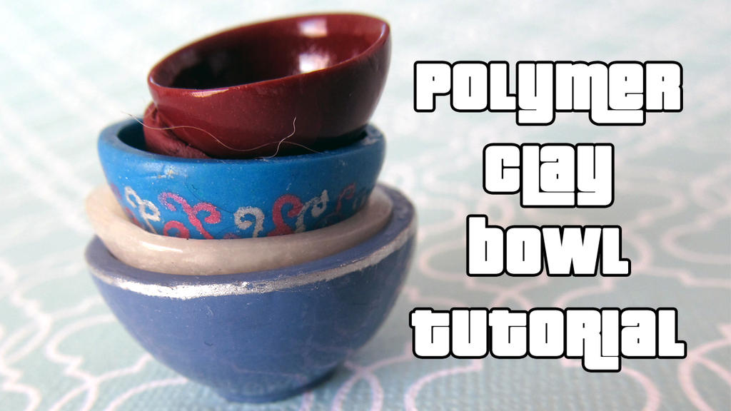 Polymer clay miniature bowl tutorial by Talty