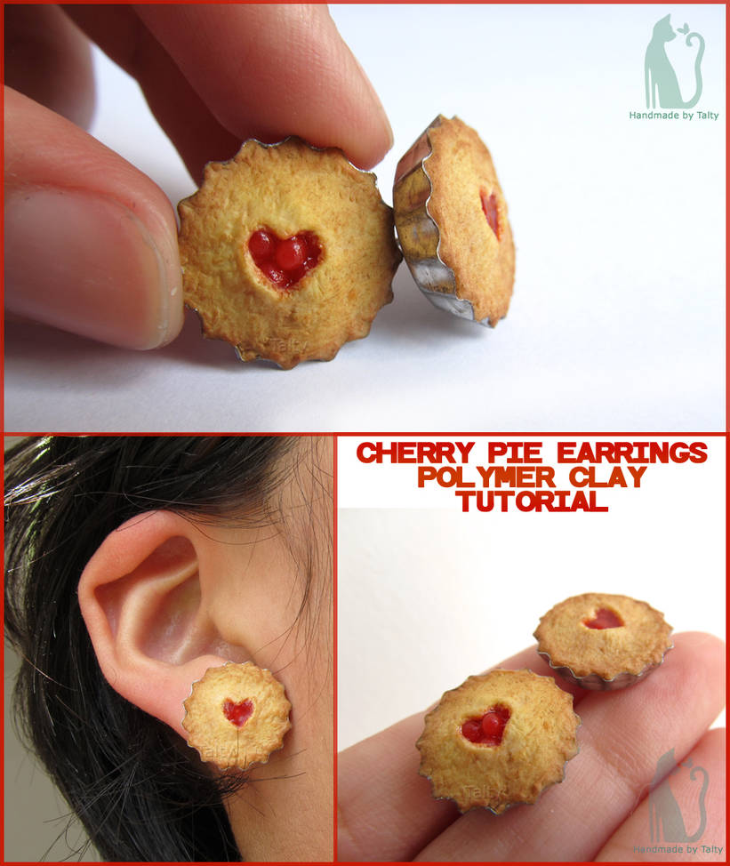 Cherry pie earrings and tutorial by Talty