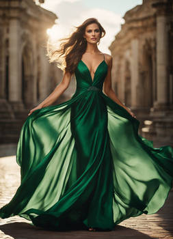 Striking Young Woman Long Flowing Silk Like Hair