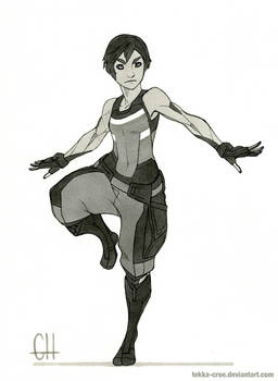Inktober Day 31 (Reina, grayscale)