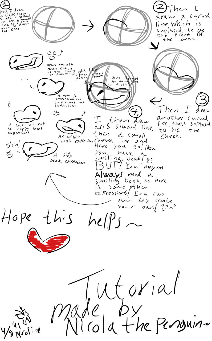Beak Designs Tutorial: How to draw beaks by Nicolathepenguin007 on DeviantArt