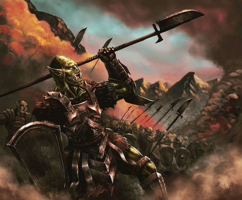 Orcs In Battle ORC INFANTRY BATTLEFIELD - cover illustration by Damyanoman on DeviantArt