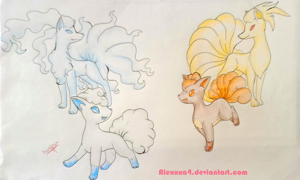 Vulpix and Ninetales (normal and alola form) by Alexxxa4 on DeviantArt