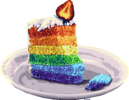 Large Pixel Rainbow Cake