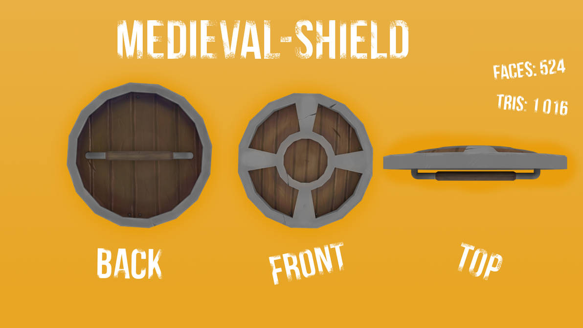 Shield with Hand painted texture made in Blender by usingFlashMonkey on ...