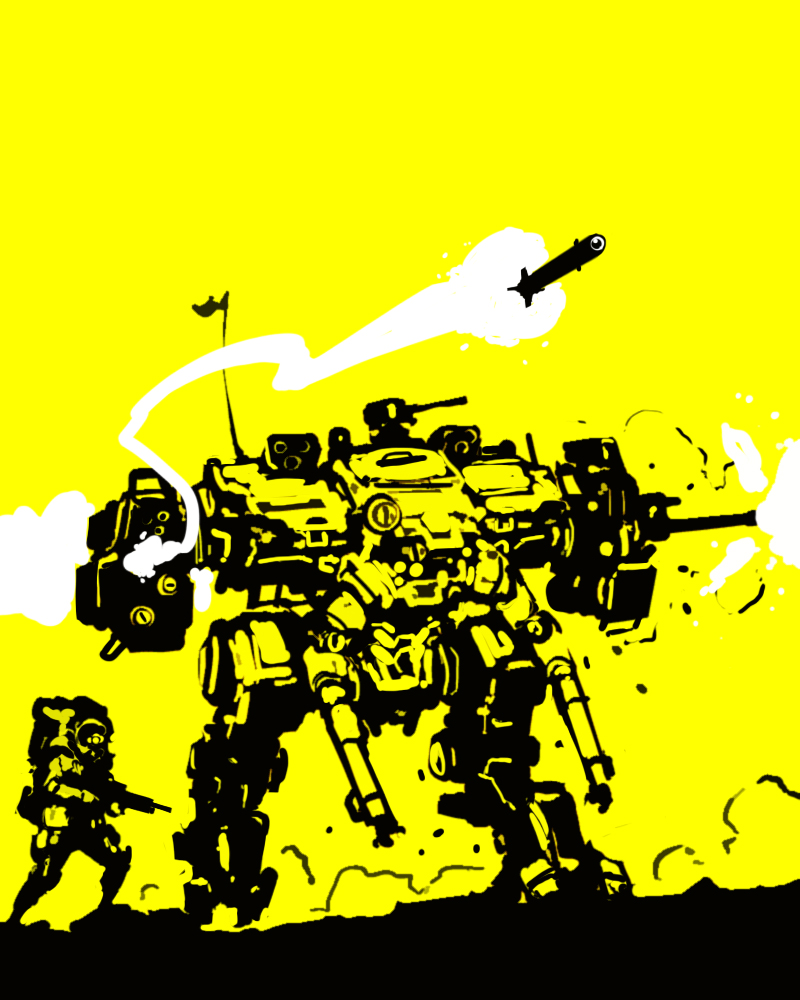 yellow mech doodle